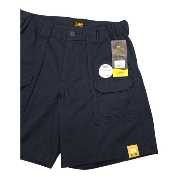 Lee Mens River Navy Cargo Shorts Size 29 100% Cotton LIghtweight - Picture 11 of 12